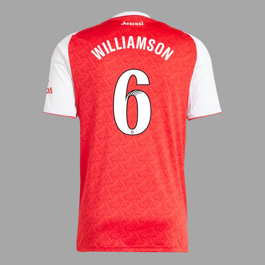 Arsenal 2025/26 Home Straight Fit Stadium Jersey WILLIAMSON 6