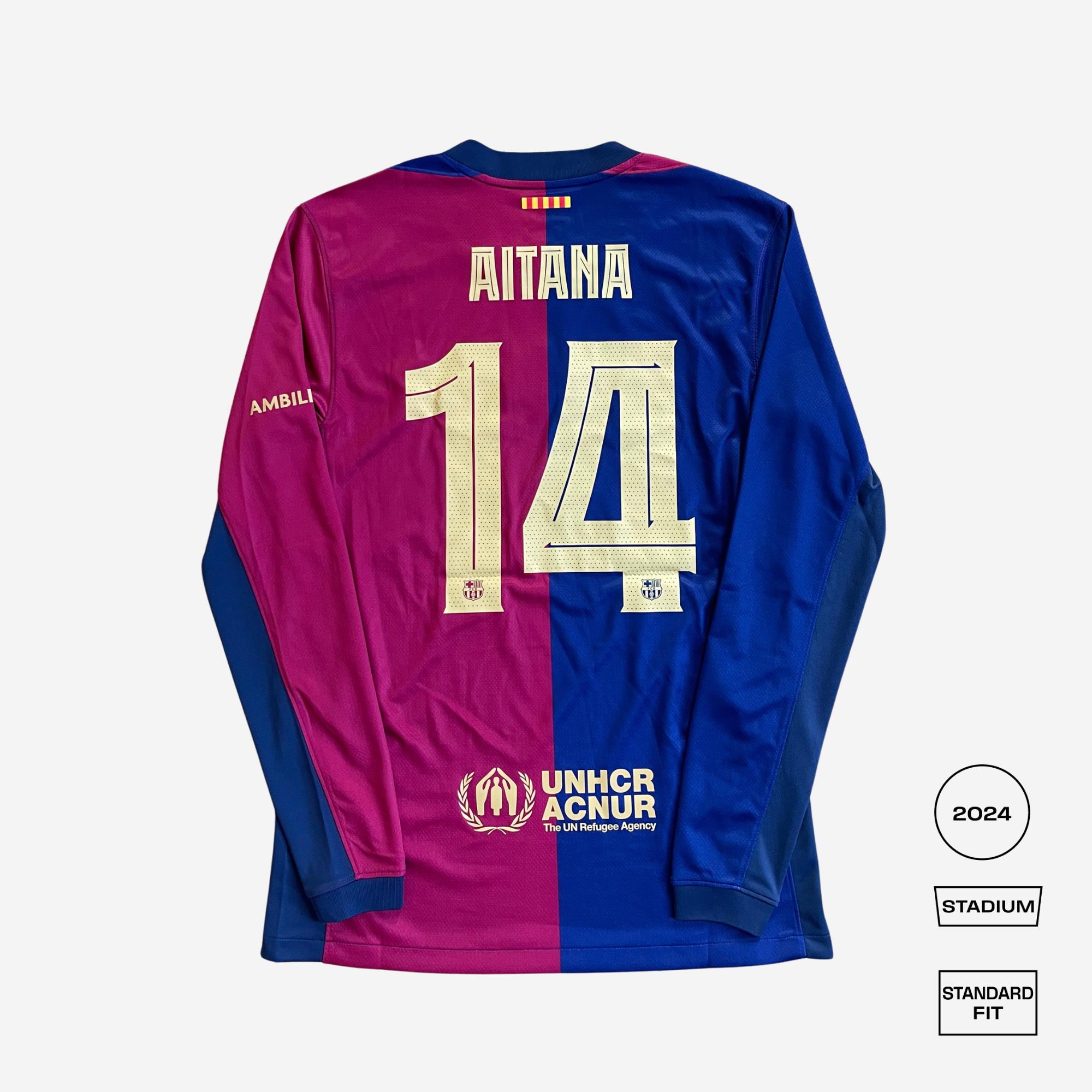 Barcelona Home 24/25 Longsleeve Straight Fit - AITANA 14