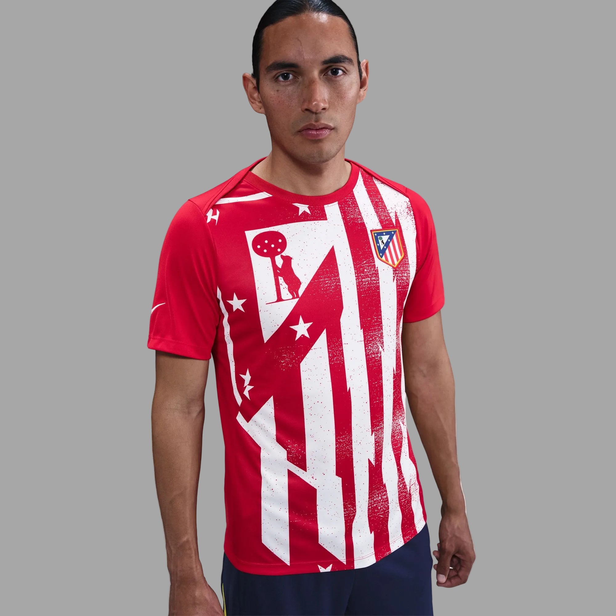 Atletico Madrid Academy Pro Home Straight Fit Pre-Match Short-Sleeve Top