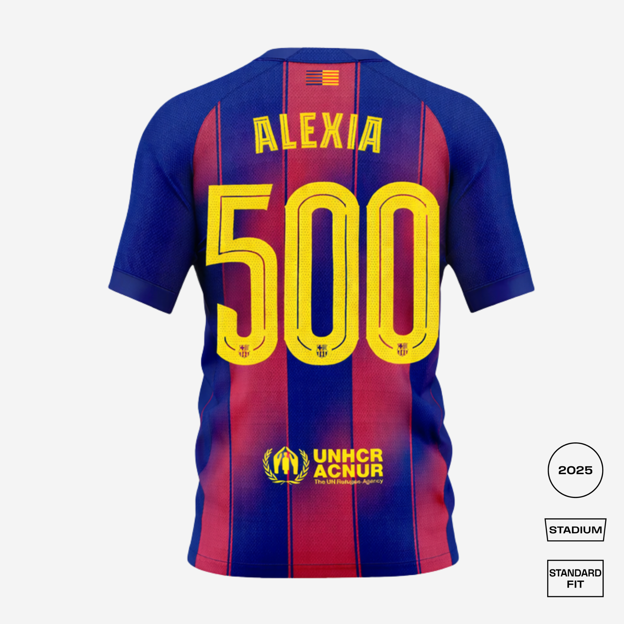 Special Edition ALEXIA 500 - FC Barcelona Home Straight Fit Stadium Shirt