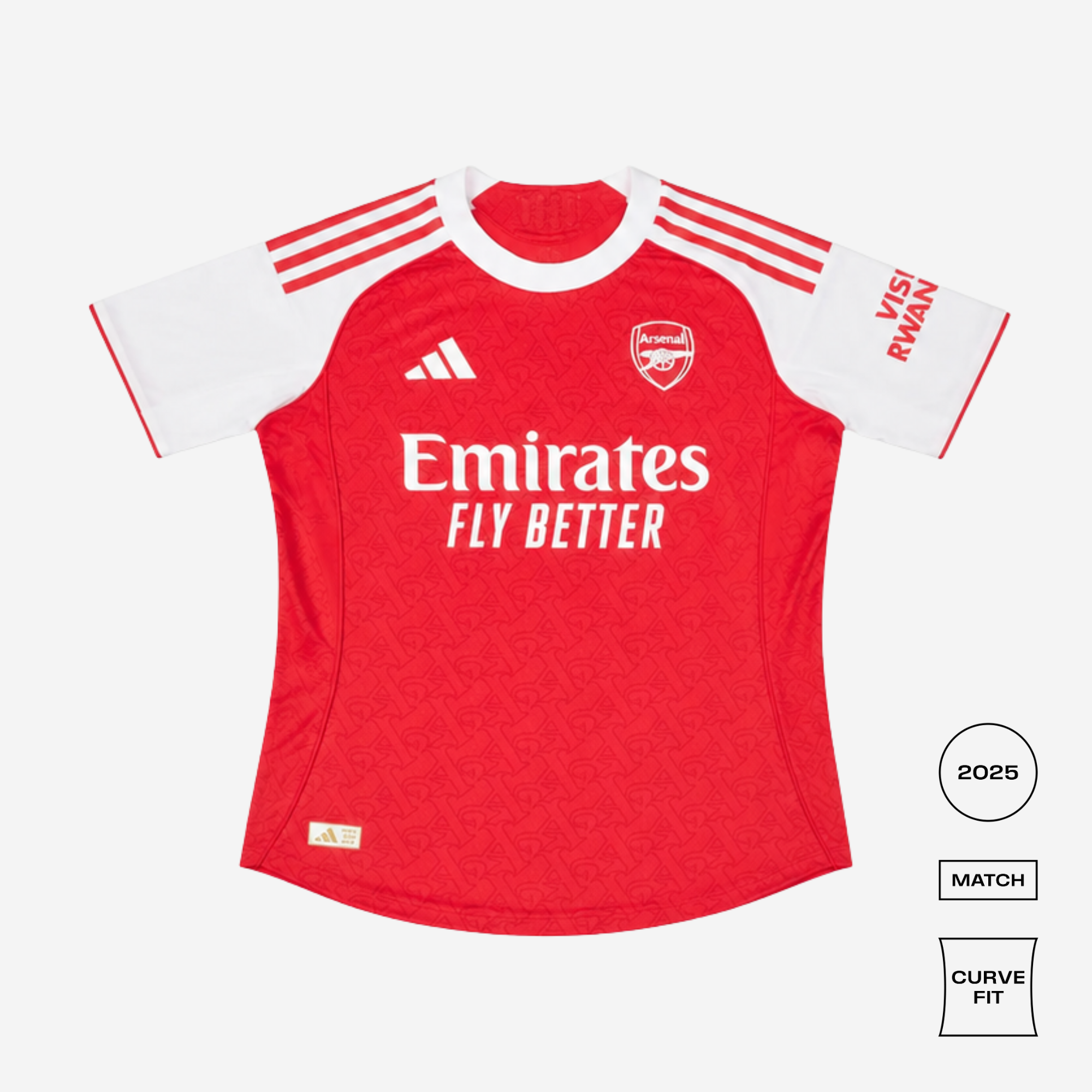 Arsenal 2025/26 Home Match Jersey Curved Fit